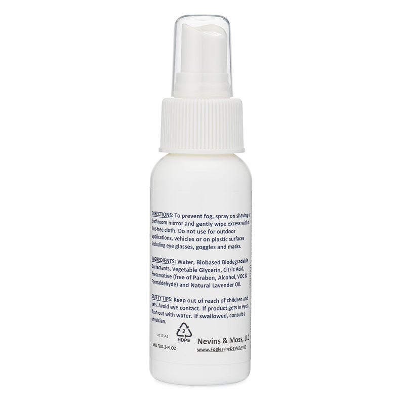 Fogless By Design Bathroom Mirror Anti-Fog Spray - Image 2